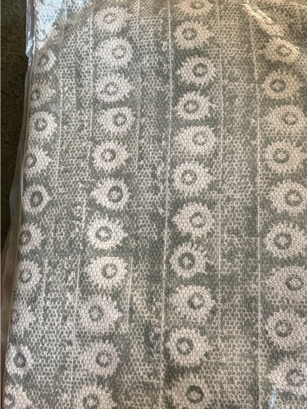 Floral Jacquard Woven Throw Blanket - Gray & White